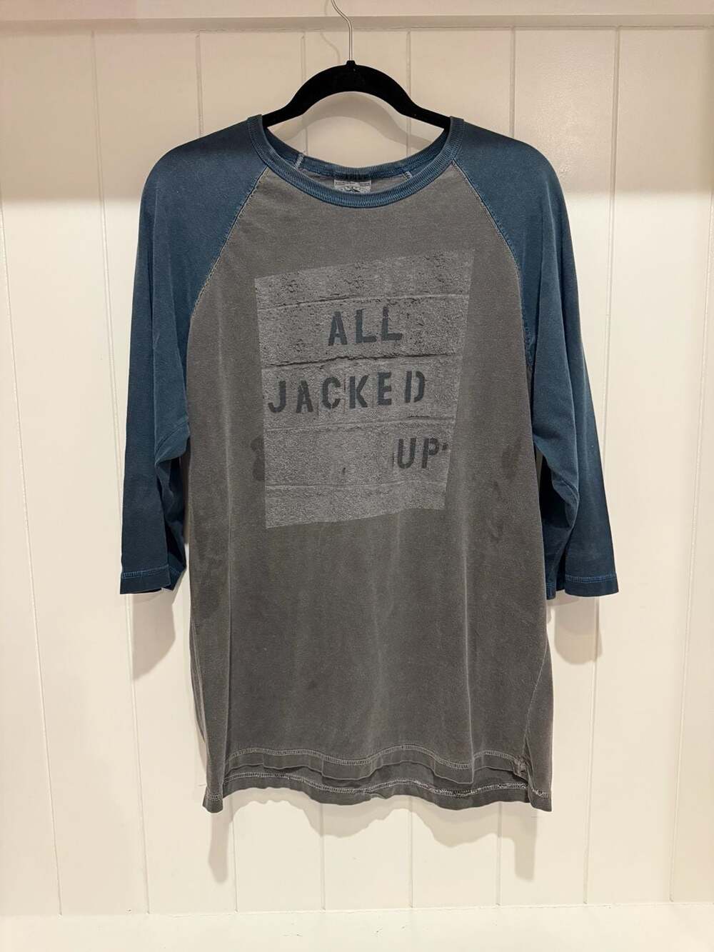 Authentic Pigment All Jacked Up Wilson 05 Raglan Three-Quarter Sleeve Shirt